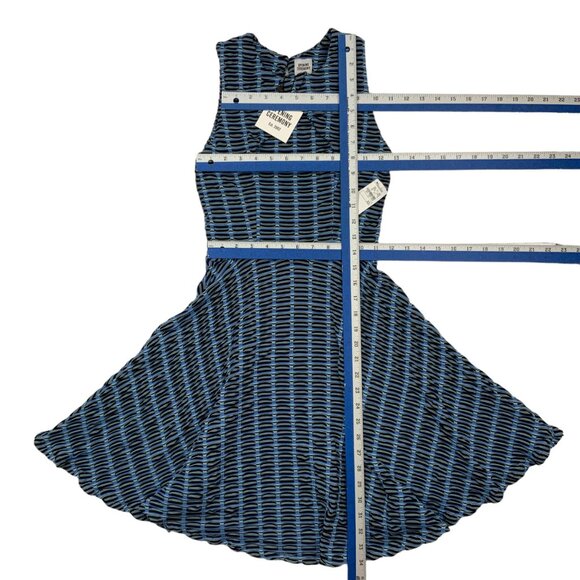 Opening Ceremony Jacquard Skater Dress XS Peony Blue Sleeveless Mini Party NEW - Picture 5 of 12